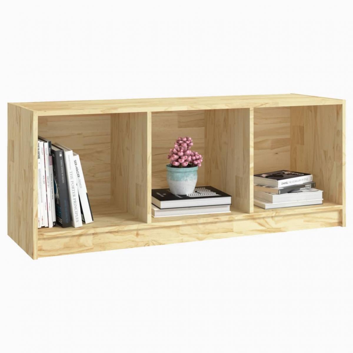 Mueble de TV madera maciza de pino 104x33x41 cm