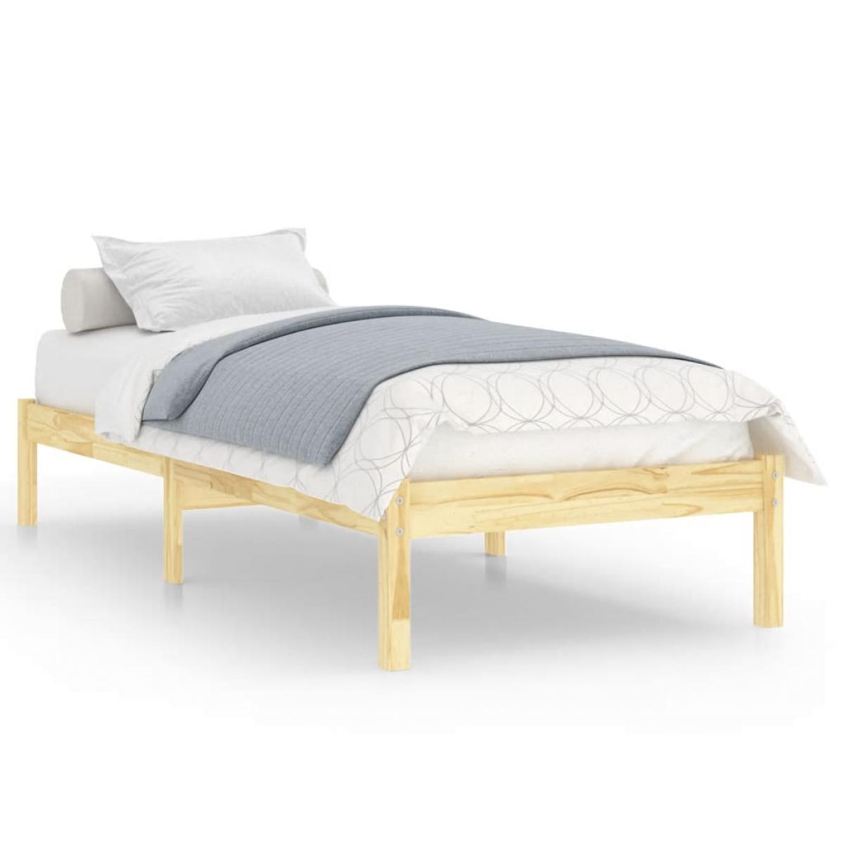 Estructura de cama sin colchón madera maciza 100x200 cm