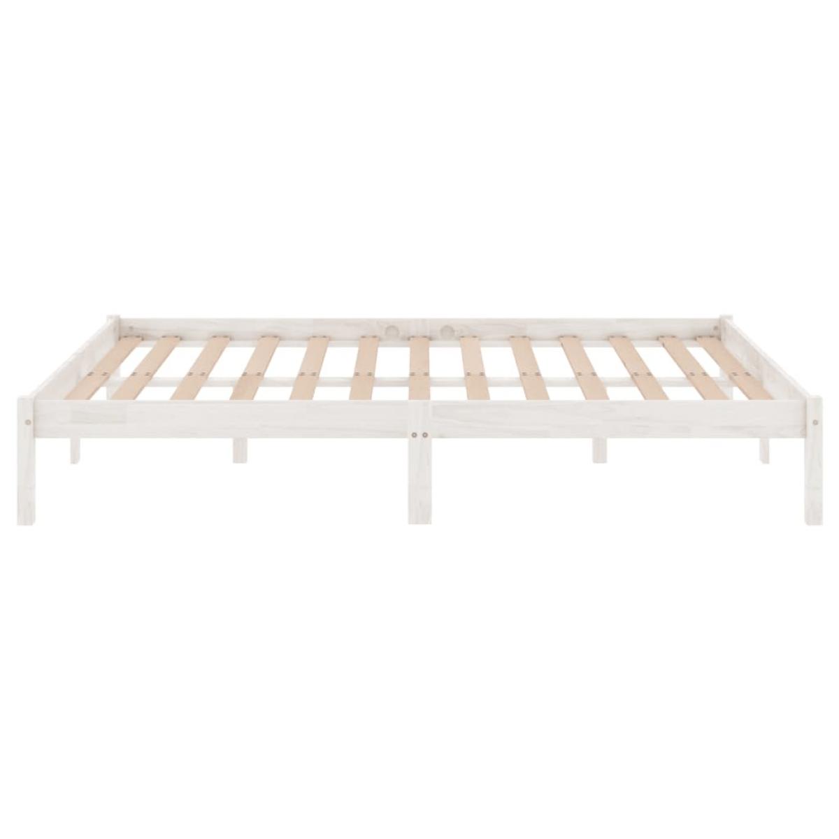 Estructura de cama sin colchón madera maciza blanco 140x200 cm