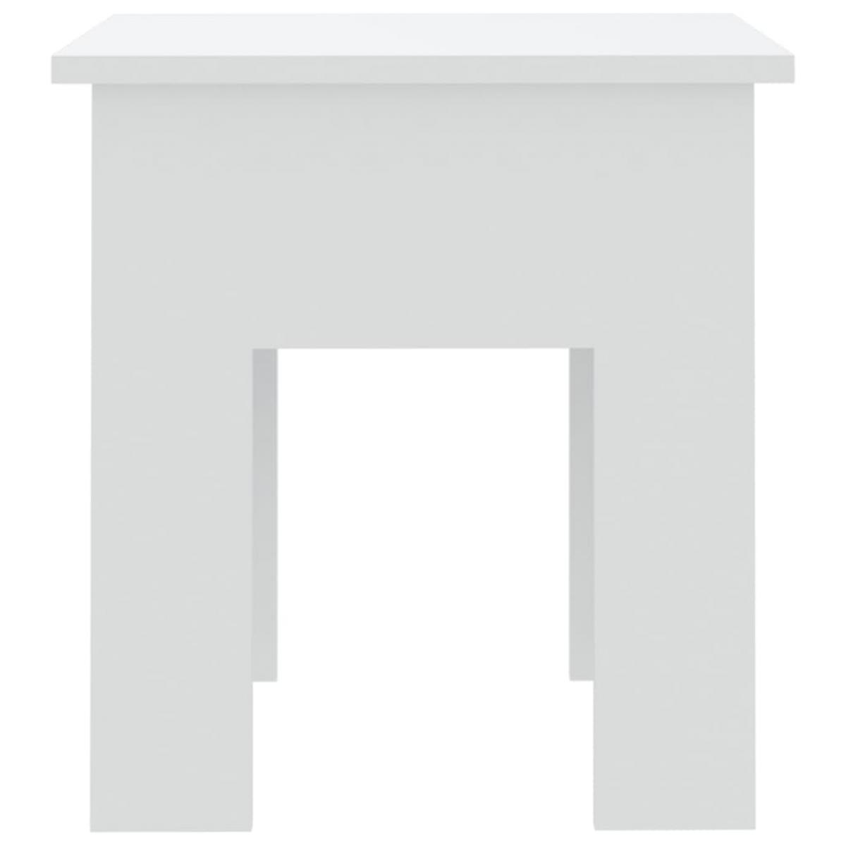 Mesa de centro madera de ingeniería blanca 40x40x42 cm
