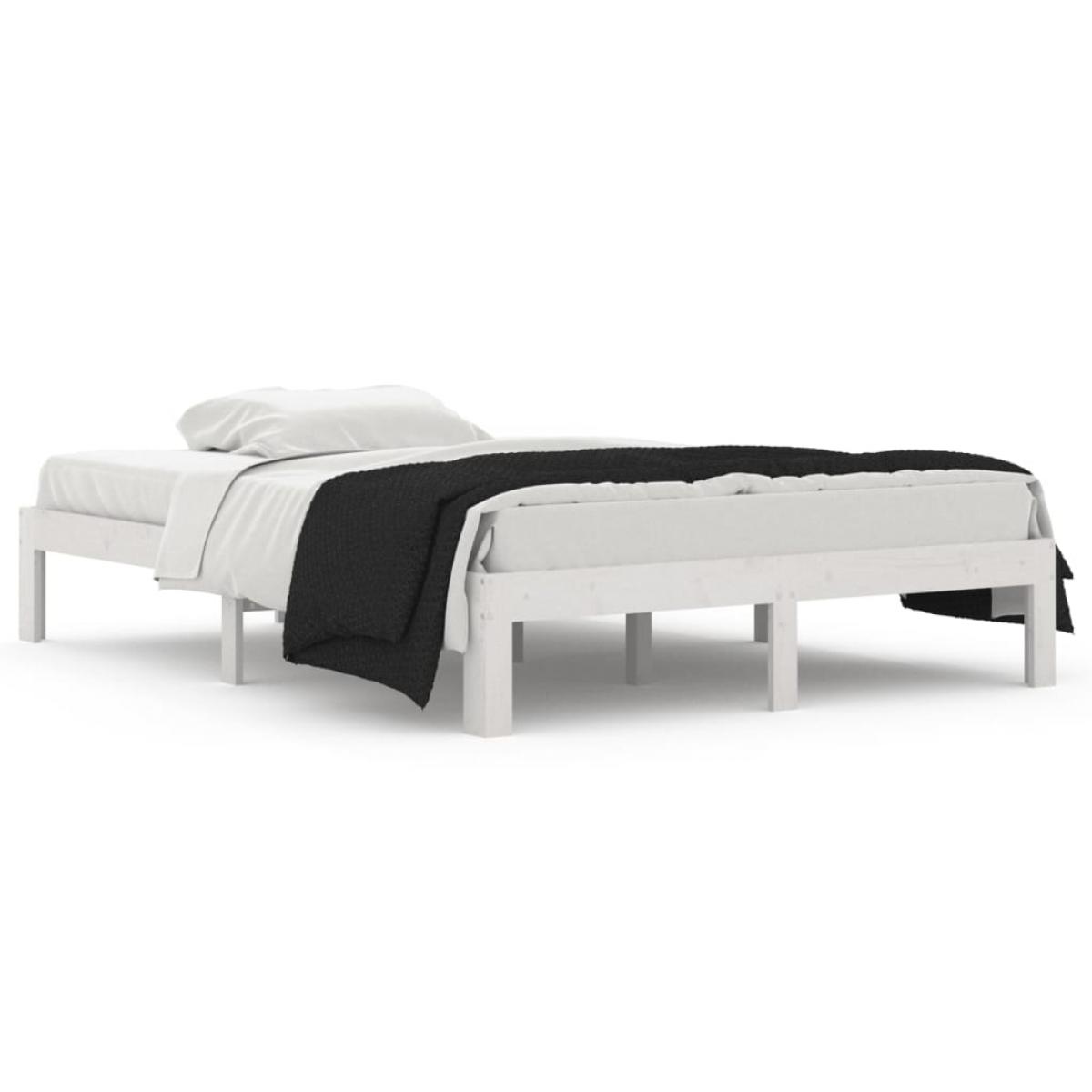 Estructura de cama doble sin colchón blanco 135x190 cm
