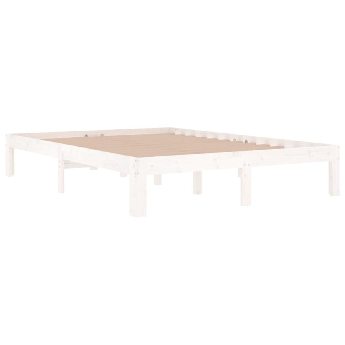 Estructura de cama doble sin colchón blanco 135x190 cm