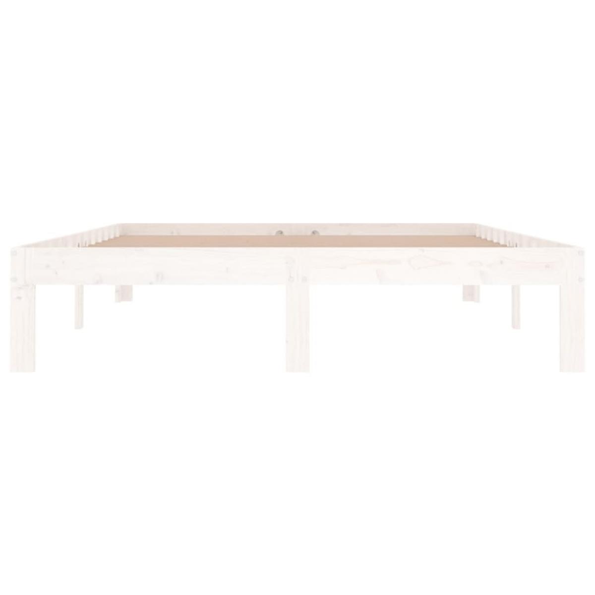 Estructura de cama doble sin colchón blanco 135x190 cm