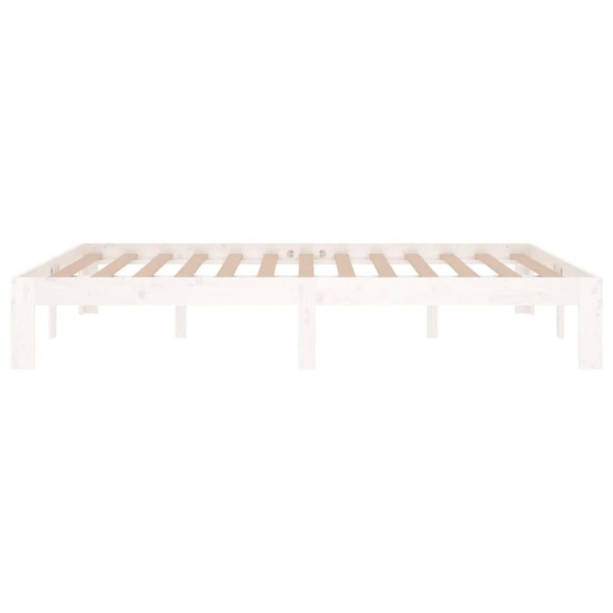 Estructura de cama doble sin colchón blanco 135x190 cm