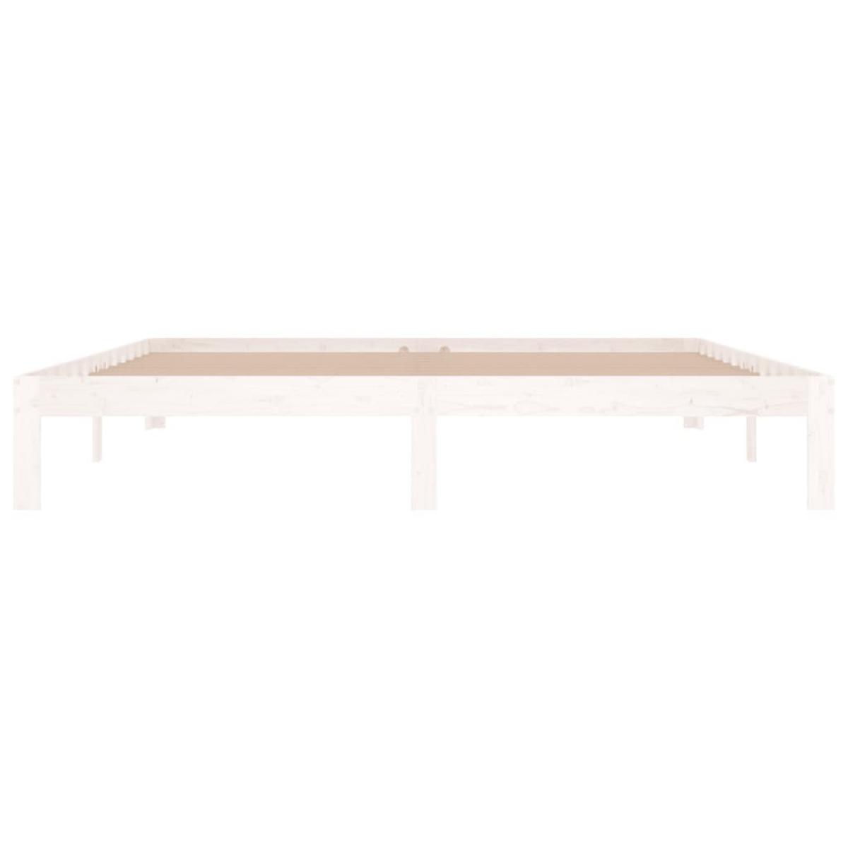 Estructura de cama doble sin colchón blanco 180x200 cm