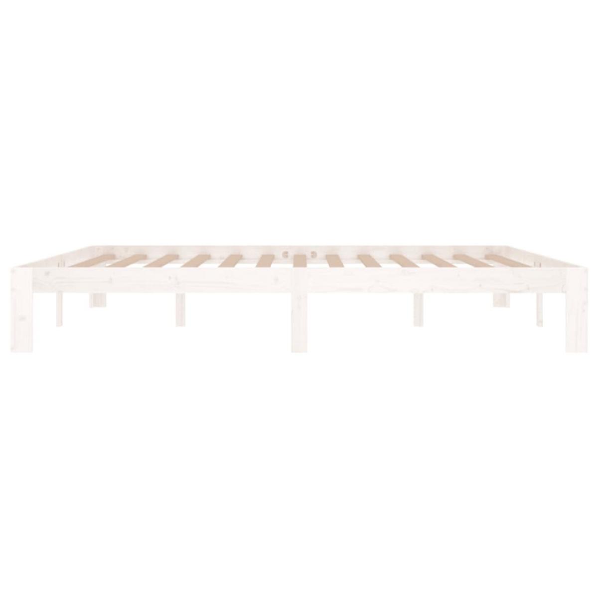 Estructura de cama doble sin colchón blanco 180x200 cm