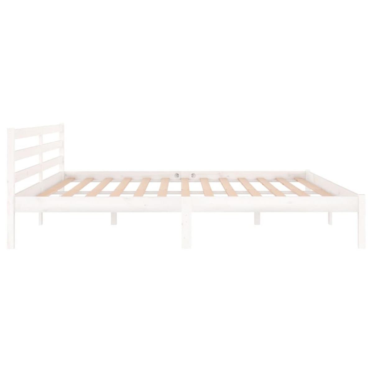 Estructura de cama sin colchón madera de pino blanco 200x200 cm