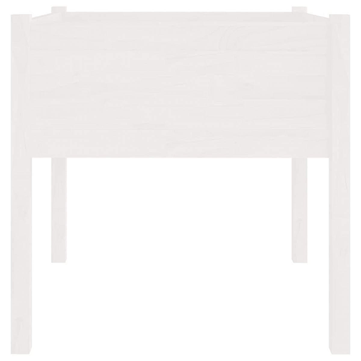Jardinera de madera maciza de pino blanca 70x70x70 cm