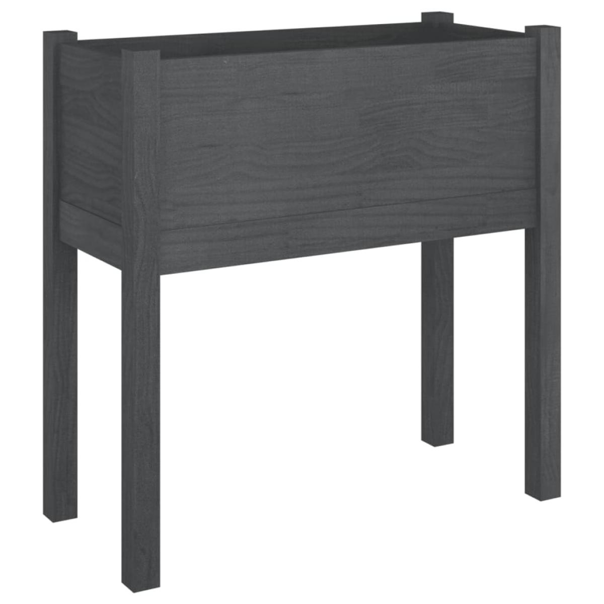 Jardineras 2 uds madera maciza de pino gris 70x31x70 cm