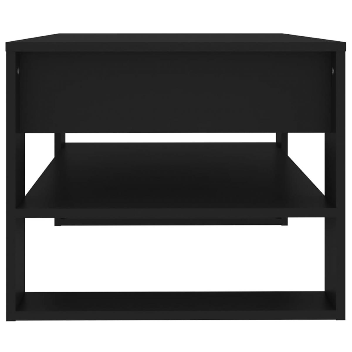 Mesa de centro madera de ingeniería negro 102x55x45 cm