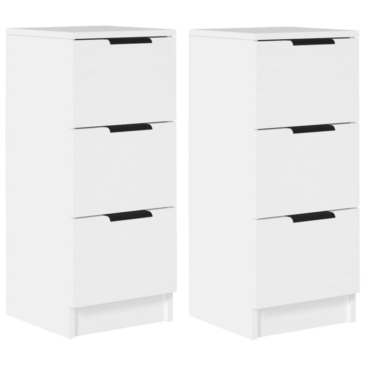 Aparadores 2 uds madera contrachapada blanco 30x30x70 cm