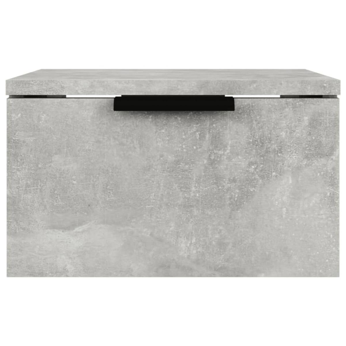 Mesita de noche de pared 2 uds color gris hormigón 34x30x20 cm