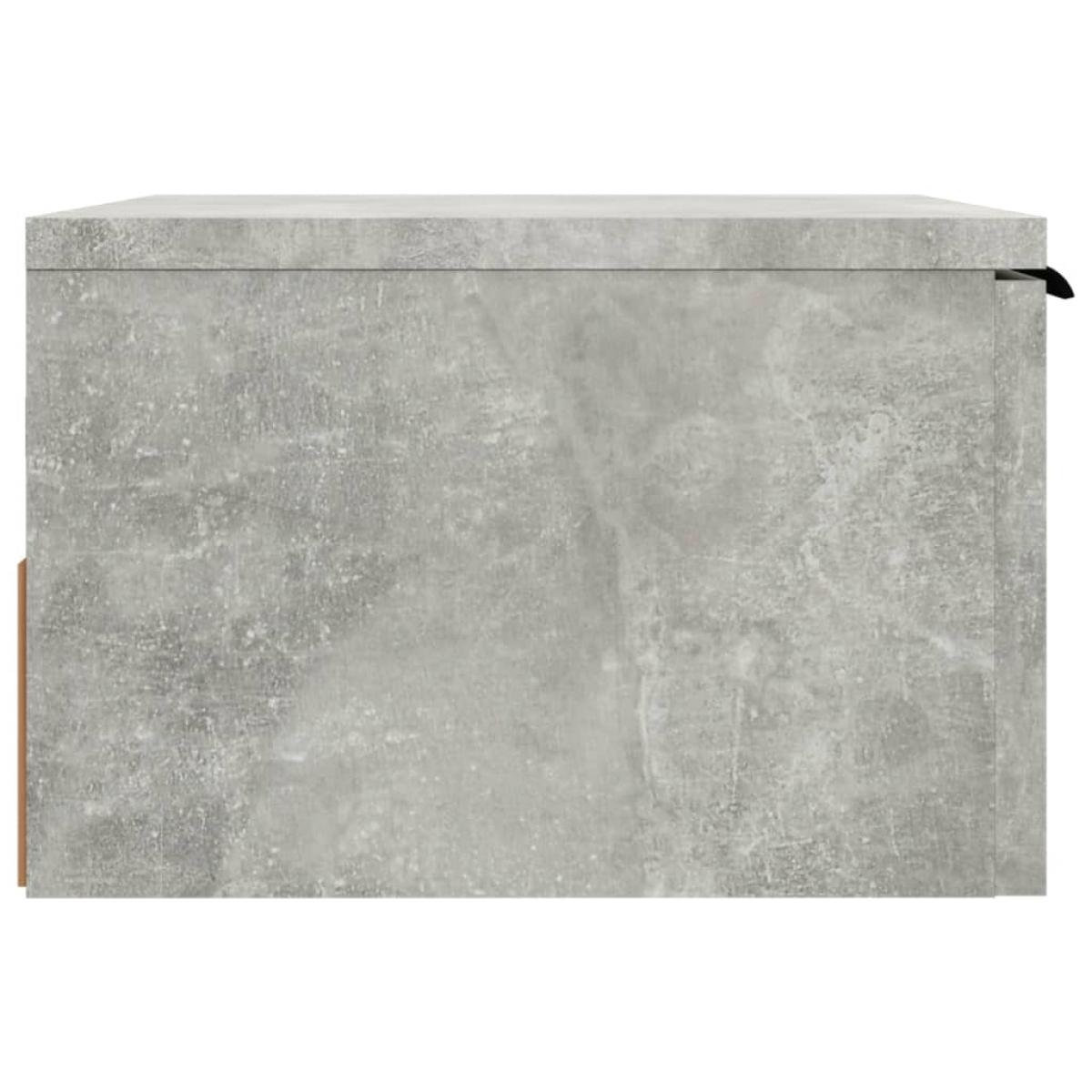 Mesita de noche de pared 2 uds color gris hormigón 34x30x20 cm