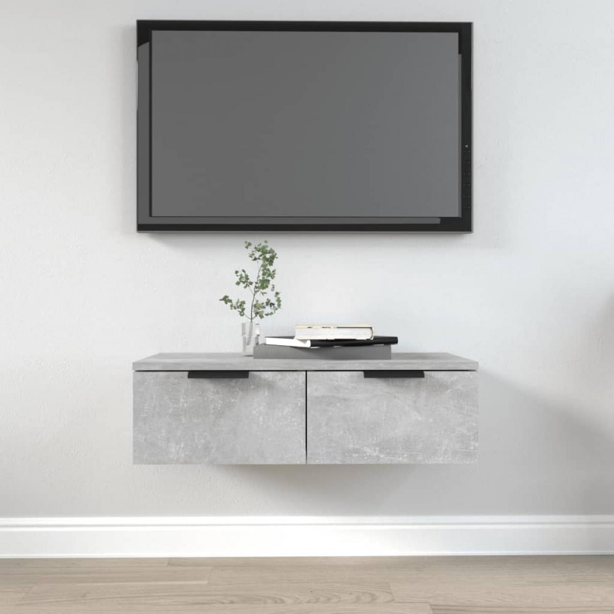 Armario de pared madera de ingeniería gris hormigón 68x30x20 cm