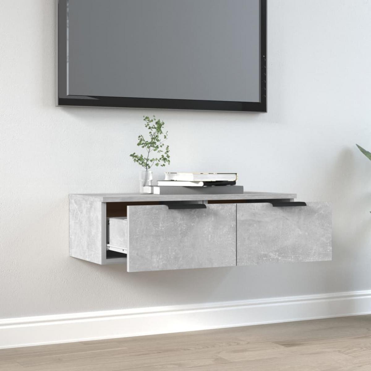 Armario de pared madera de ingeniería gris hormigón 68x30x20 cm