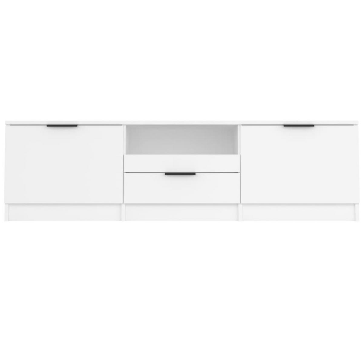 Mueble para TV madera contrachapada blanco 140x35x40 cm