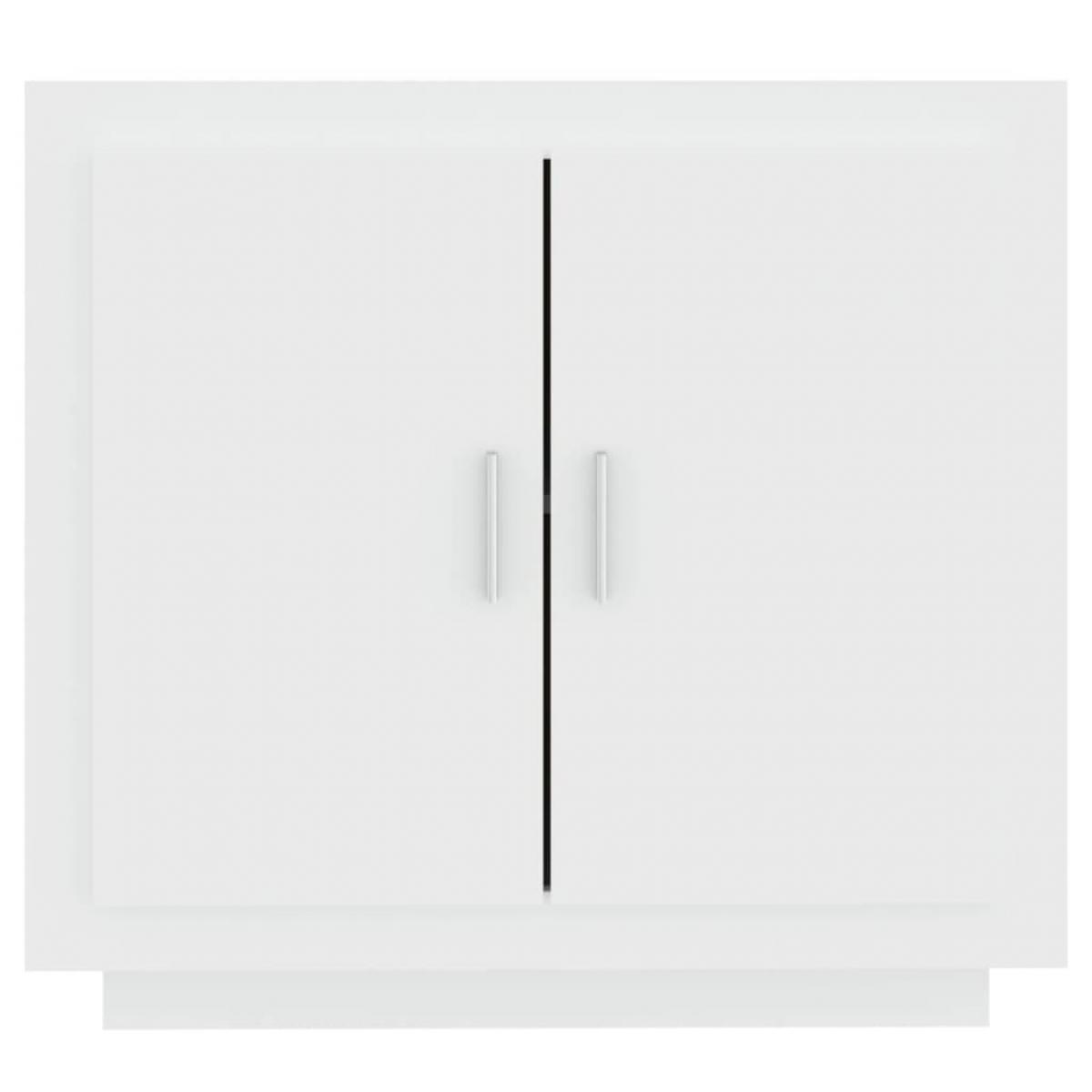 Aparador de madera contrachapada blanco 80x40x75 cm