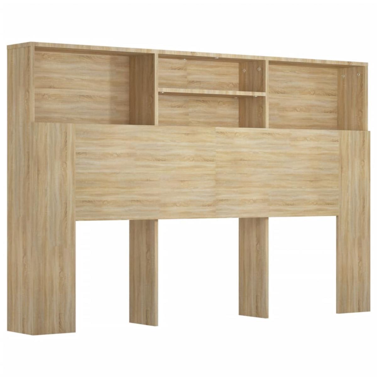 Mueble cabecero color roble Sonoma 160x19x103,5 cm