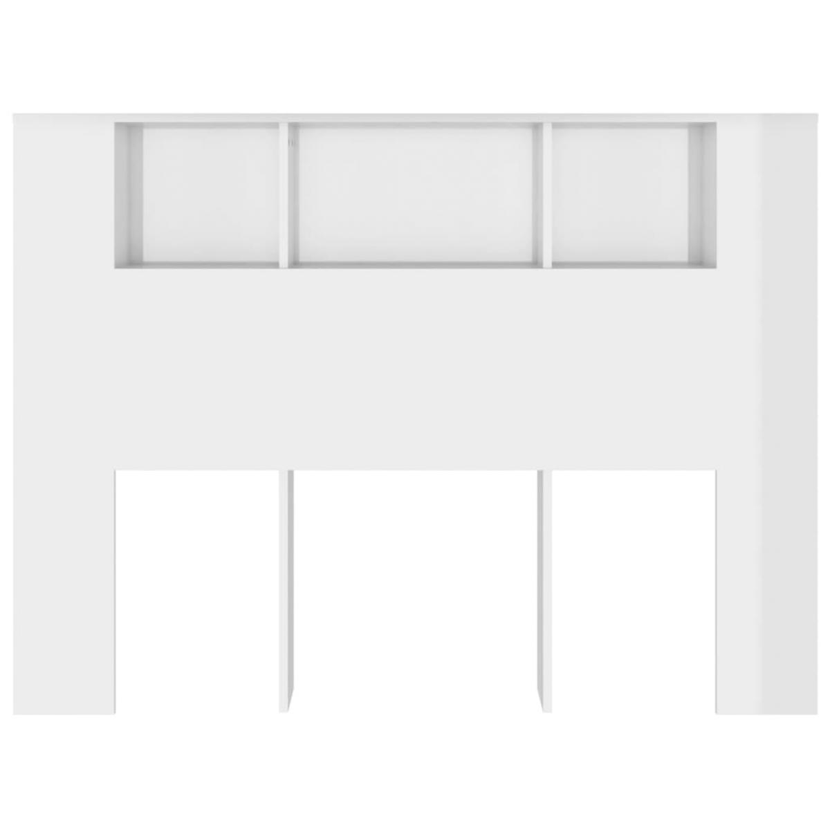 Mueble cabecero blanco brillante 140x18,5x104,5 cm