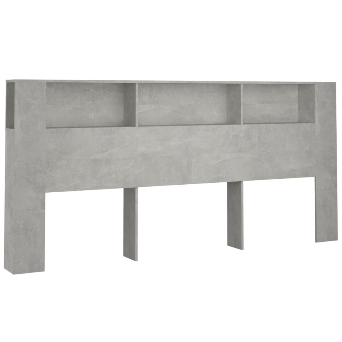 Mueble cabecero gris hormigón 220x18,5x104,5 cm