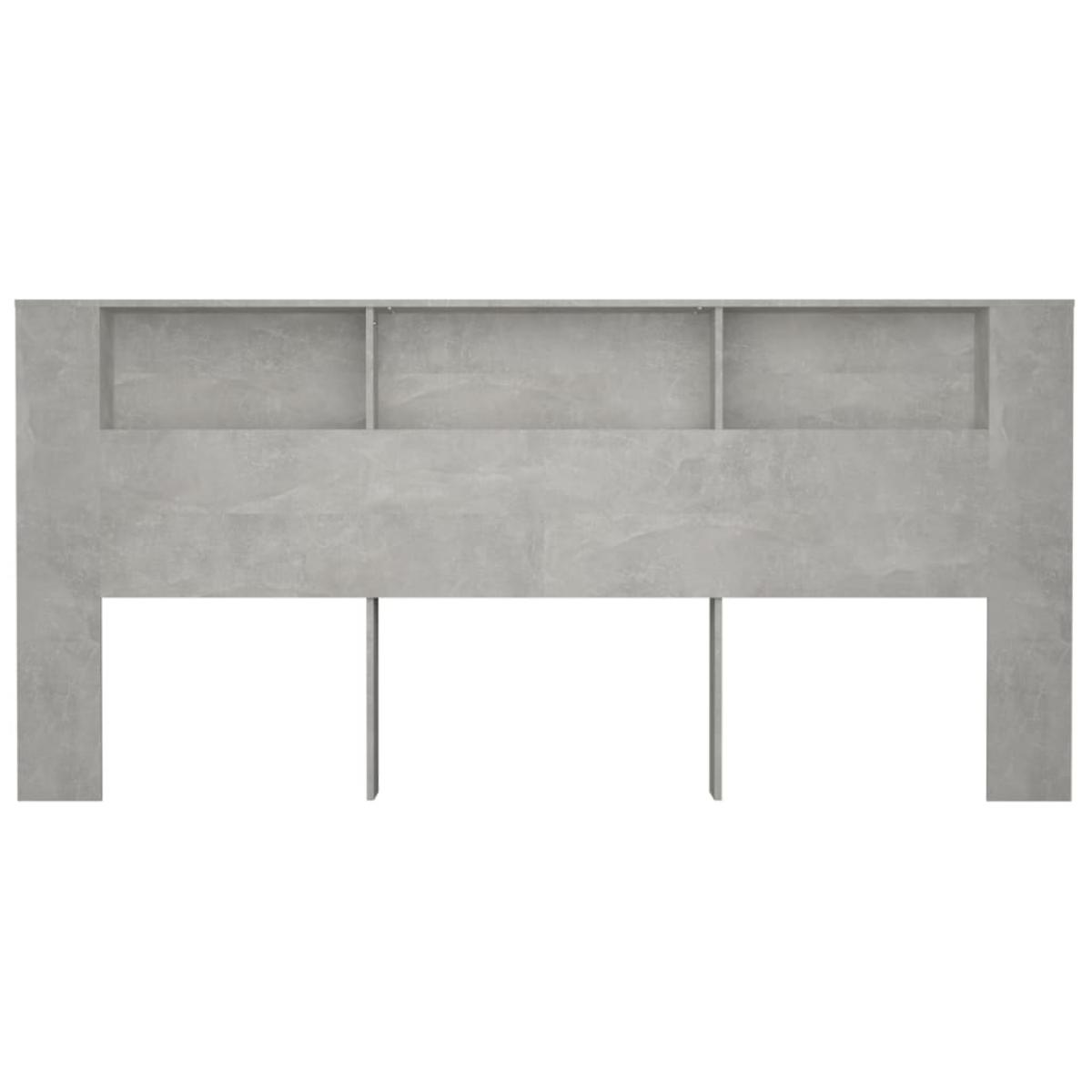 Mueble cabecero gris hormigón 220x18,5x104,5 cm