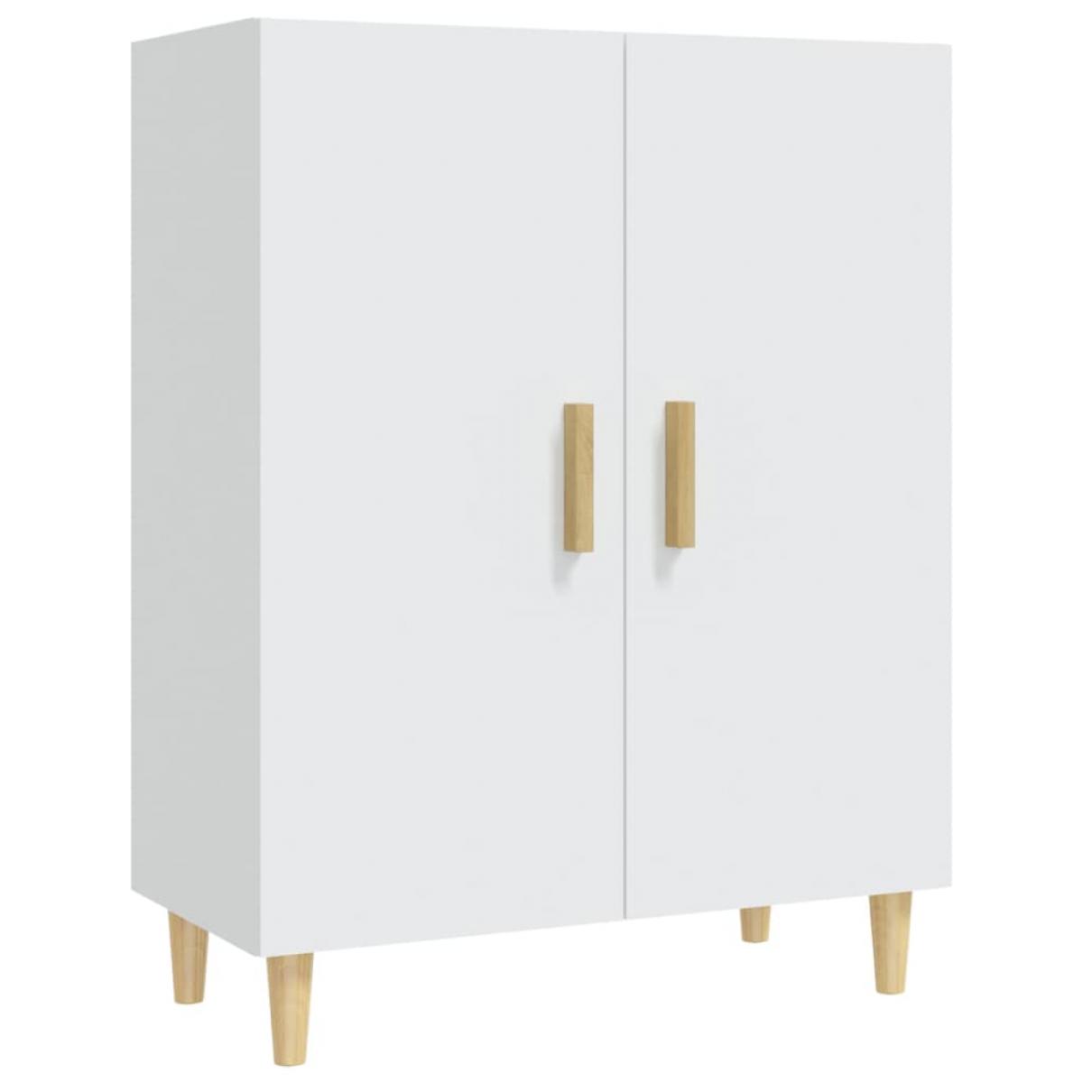 Aparador de madera contrachapada blanco 70x34x90 cm
