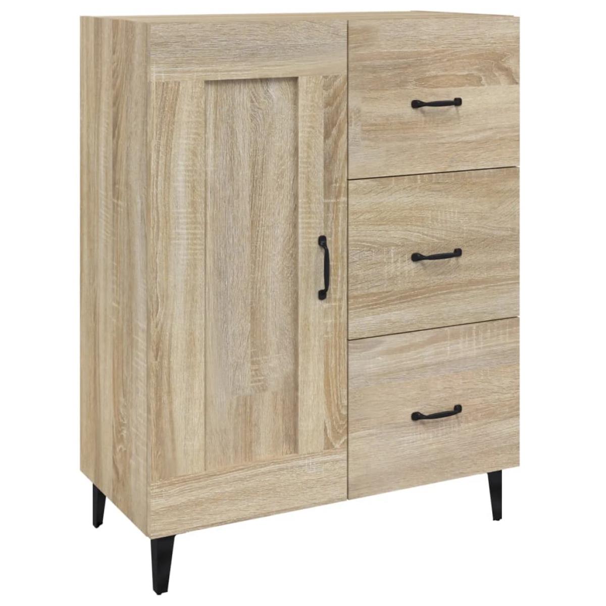 Aparador de madera contrachapada roble Sonoma 69,5x34x90 cm