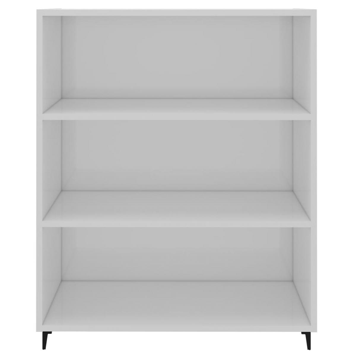 Aparador madera contrachapada blanco brillante 69,5x32,5x90 cm