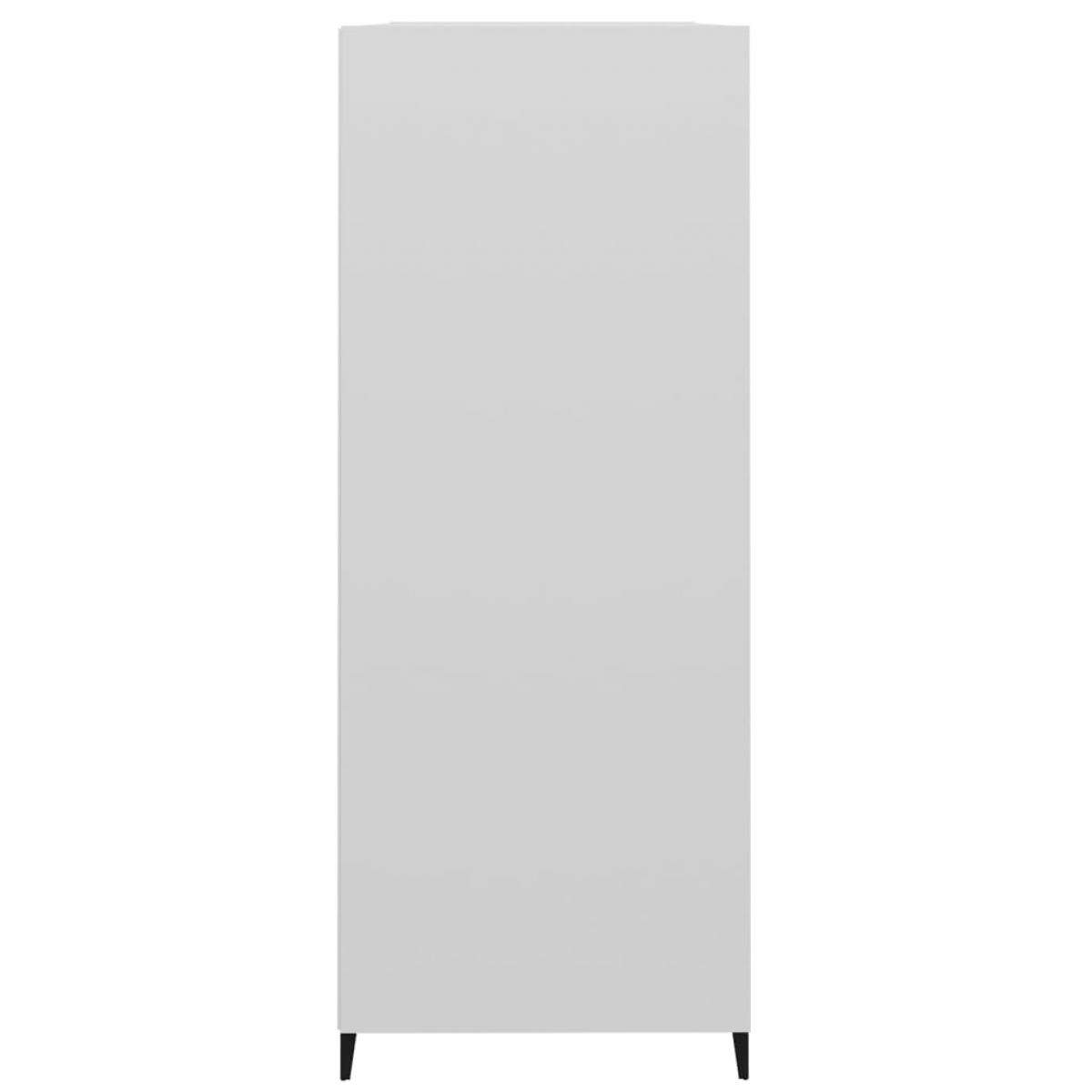 Aparador madera contrachapada blanco brillante 69,5x32,5x90 cm