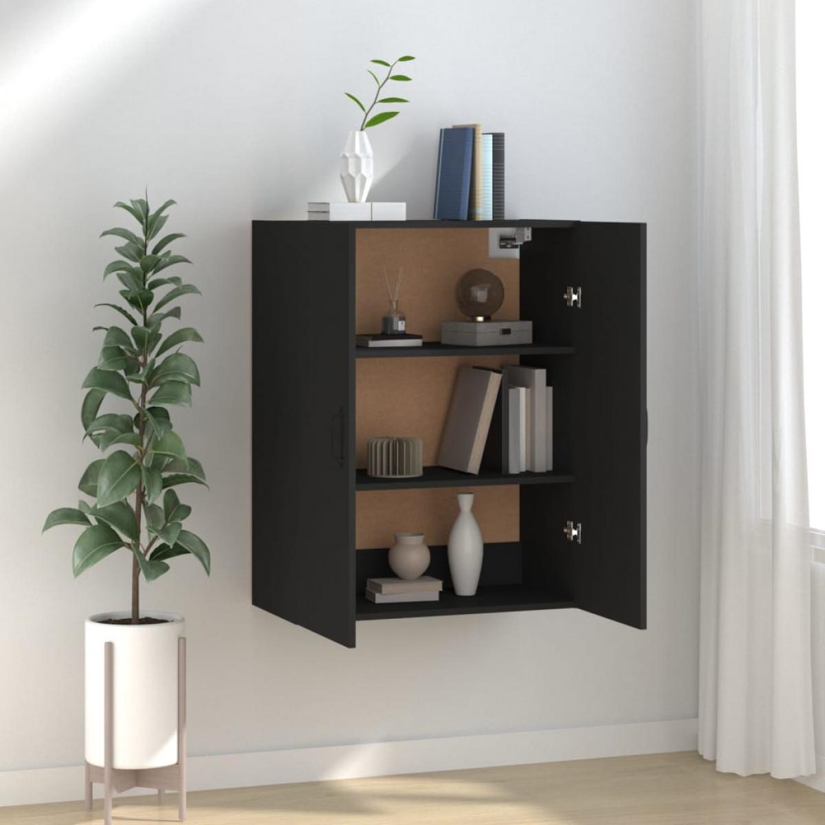 Armario colgante de madera contrachapada negro 69,5x34x90 cm
