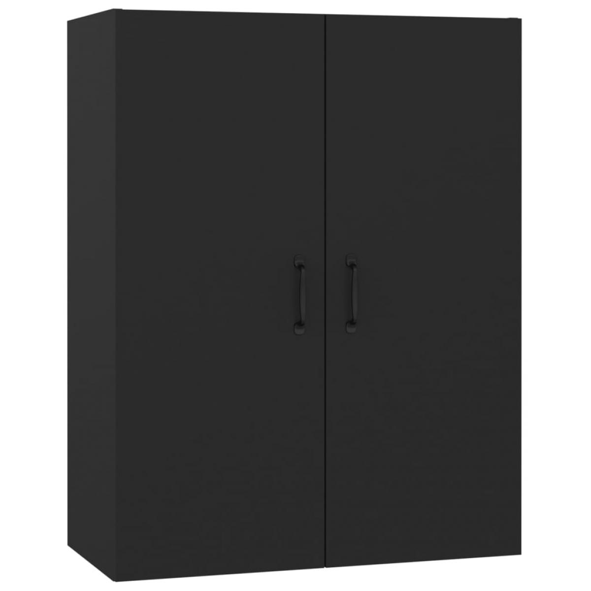 Armario colgante de madera contrachapada negro 69,5x34x90 cm