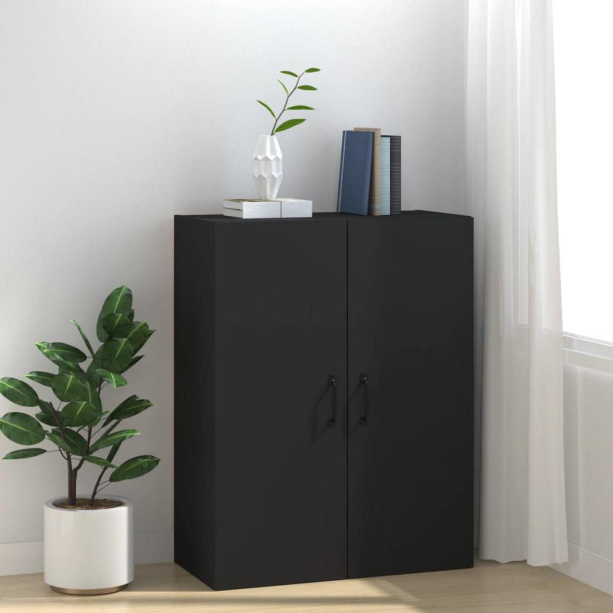 Armario colgante de madera contrachapada negro 69,5x34x90 cm