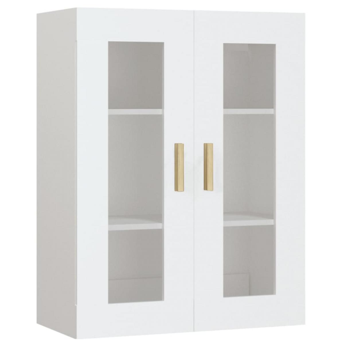 Armario de pared colgante blanco 69,5x34x90 cm