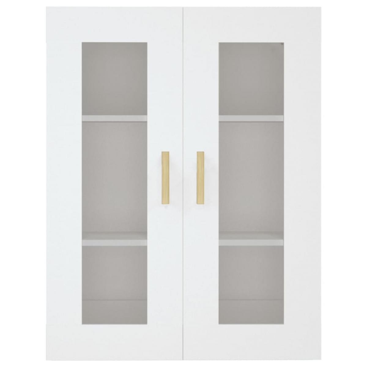 Armario de pared colgante blanco 69,5x34x90 cm