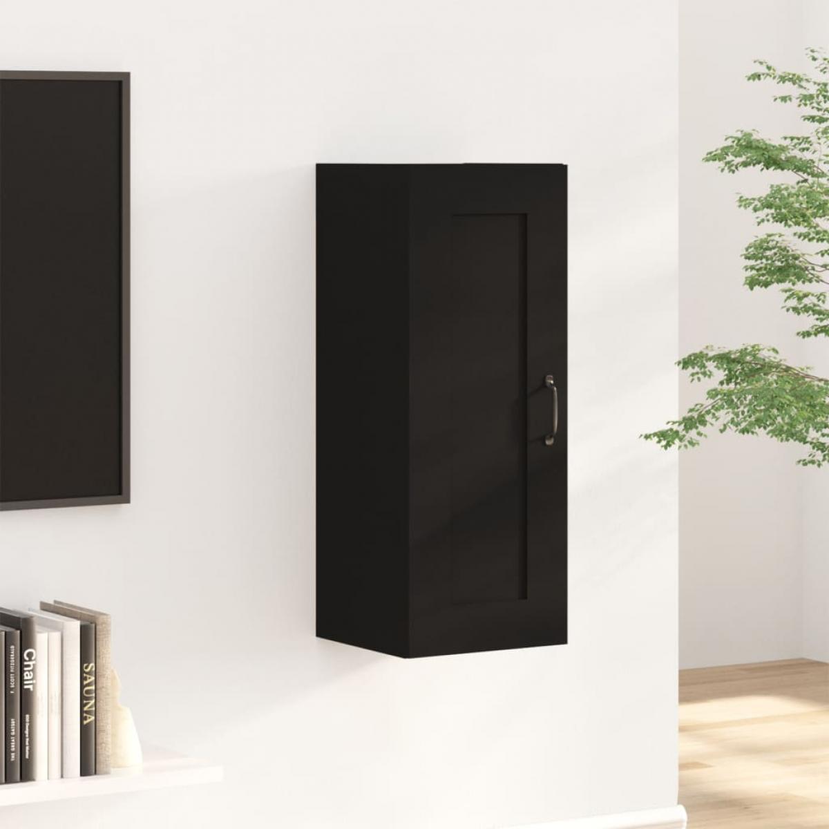 Armario colgante de madera contrachapada negro 35x34x90 cm