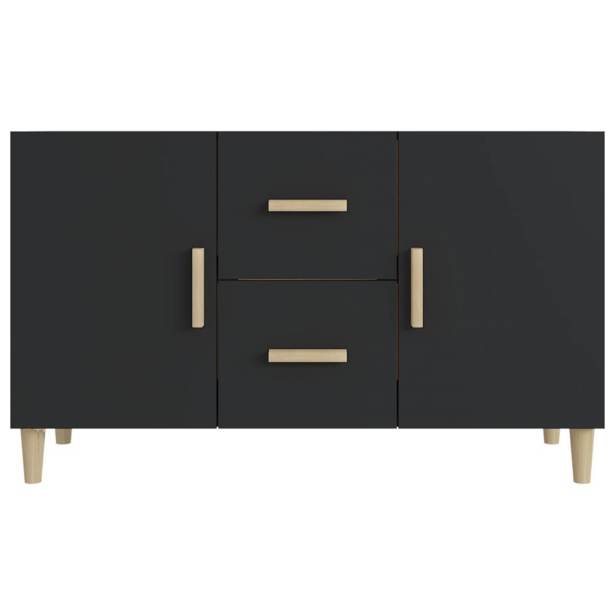 Aparador de madera de ingeniería negro 100x36x60 cm