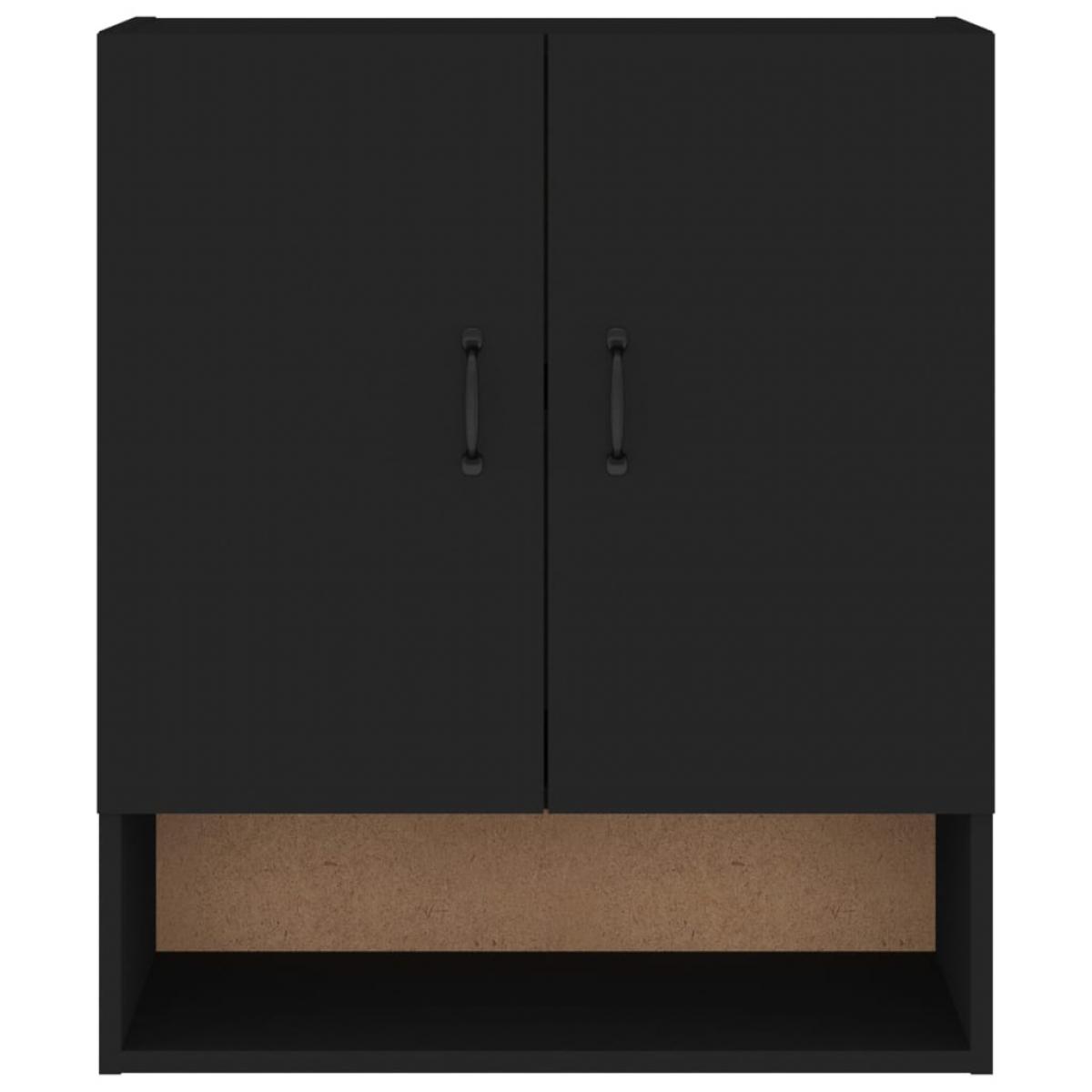 Armario de pared madera contrachapada negro 60x31x70 cm