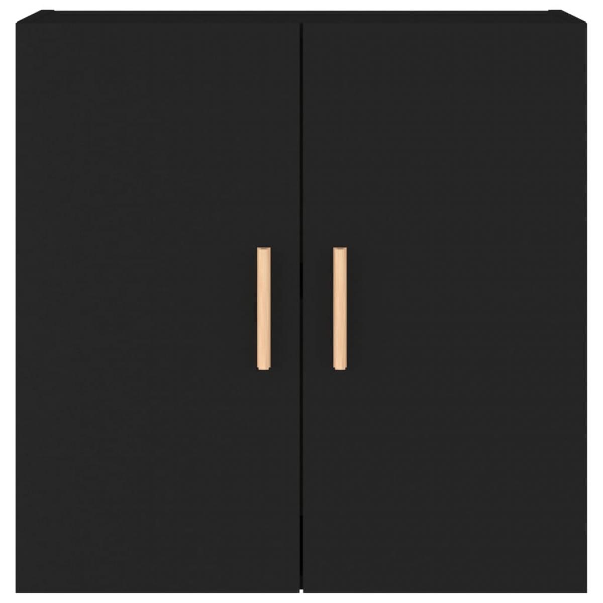 Armario de pared madera contrachapada negro 60x30x60 cm