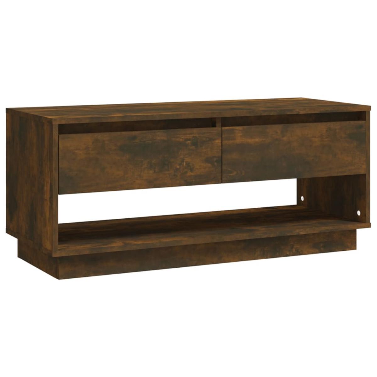 Mueble de TV madera de ingeniería roble ahumado 102x41x44 cm