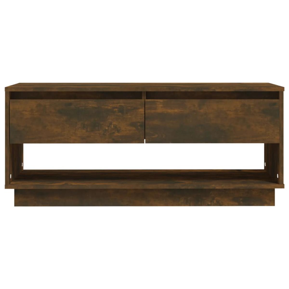 Mueble de TV madera de ingeniería roble ahumado 102x41x44 cm