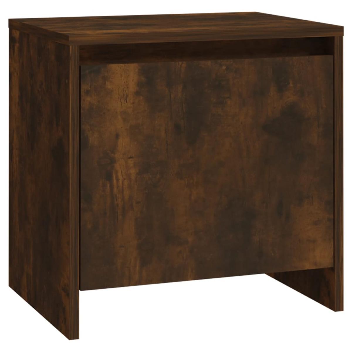 Mesita de noche madera ingeniería roble ahumado 45x34x44,5 cm