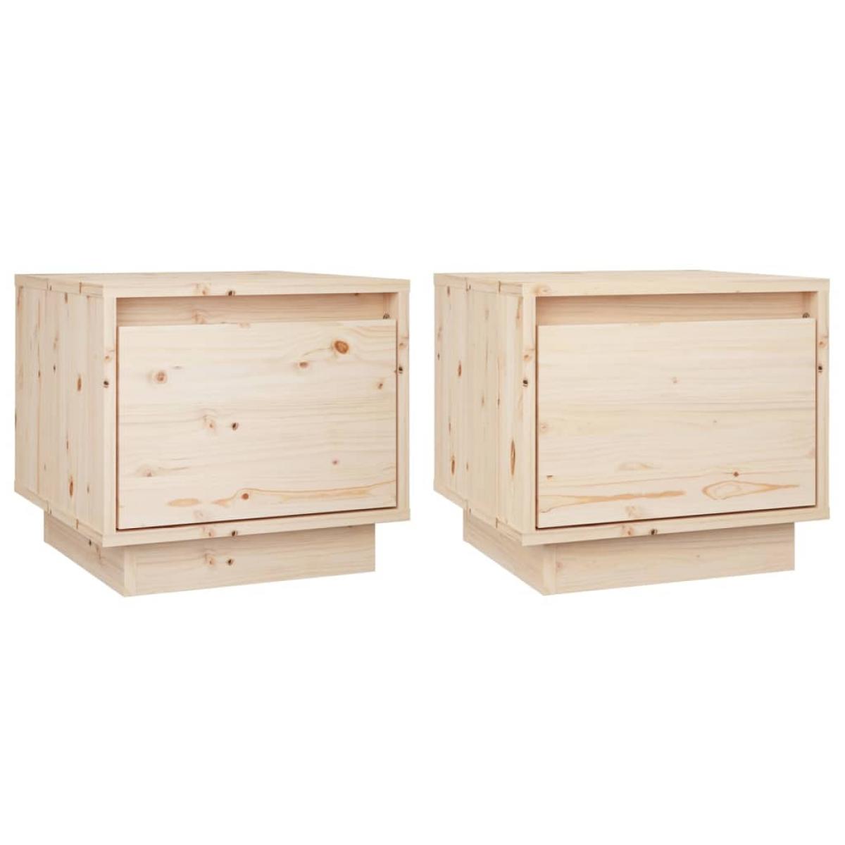 Mesitas de noche 2 uds madera maciza de pino 35x34x32 cm