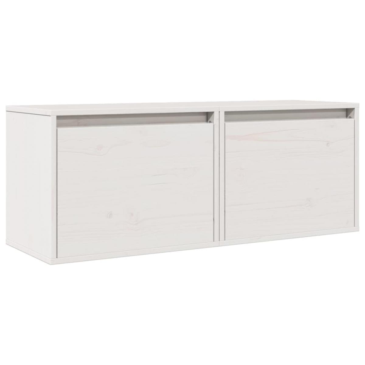 Armarios de pared 2 uds madera maciza pino blanco 45x30x35 cm