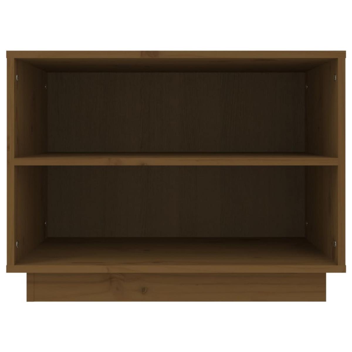 Armario zapatero madera maciza de pino marrón miel 60x34x45 cm