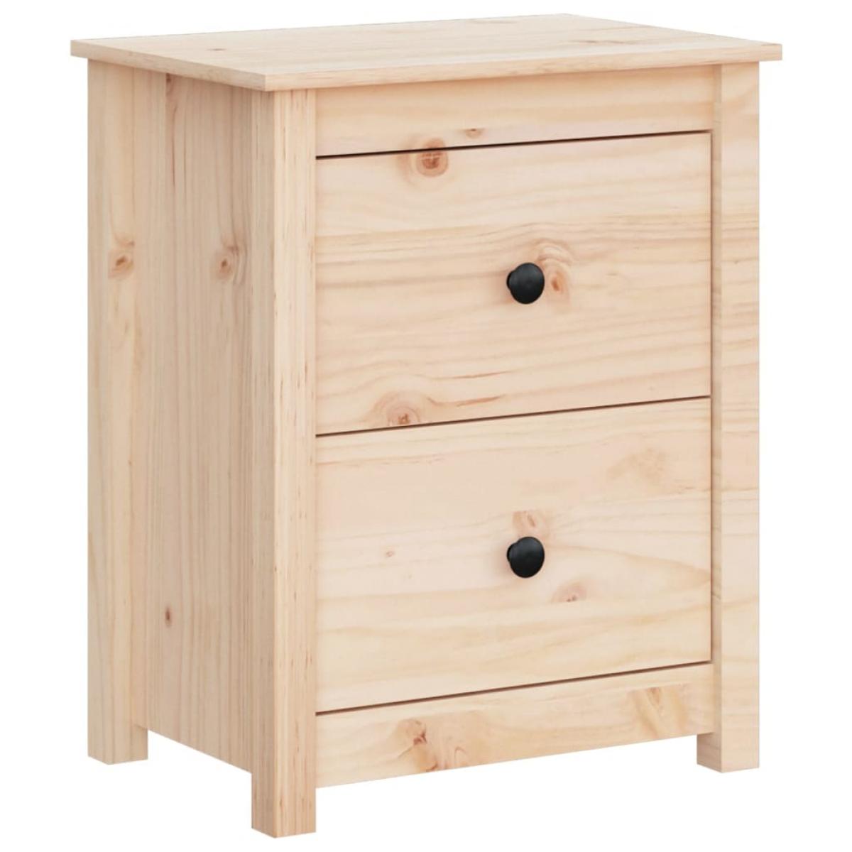 Mesita de noche madera maciza de pino 50x35x61,5 cm