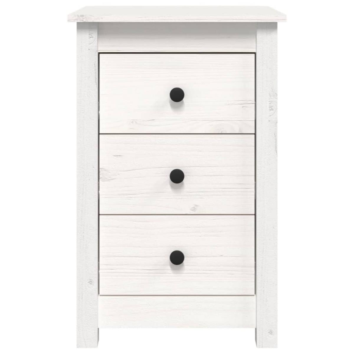 Mesitas de noche 2 uds madera maciza pino blanco 40x35x61,5 cm