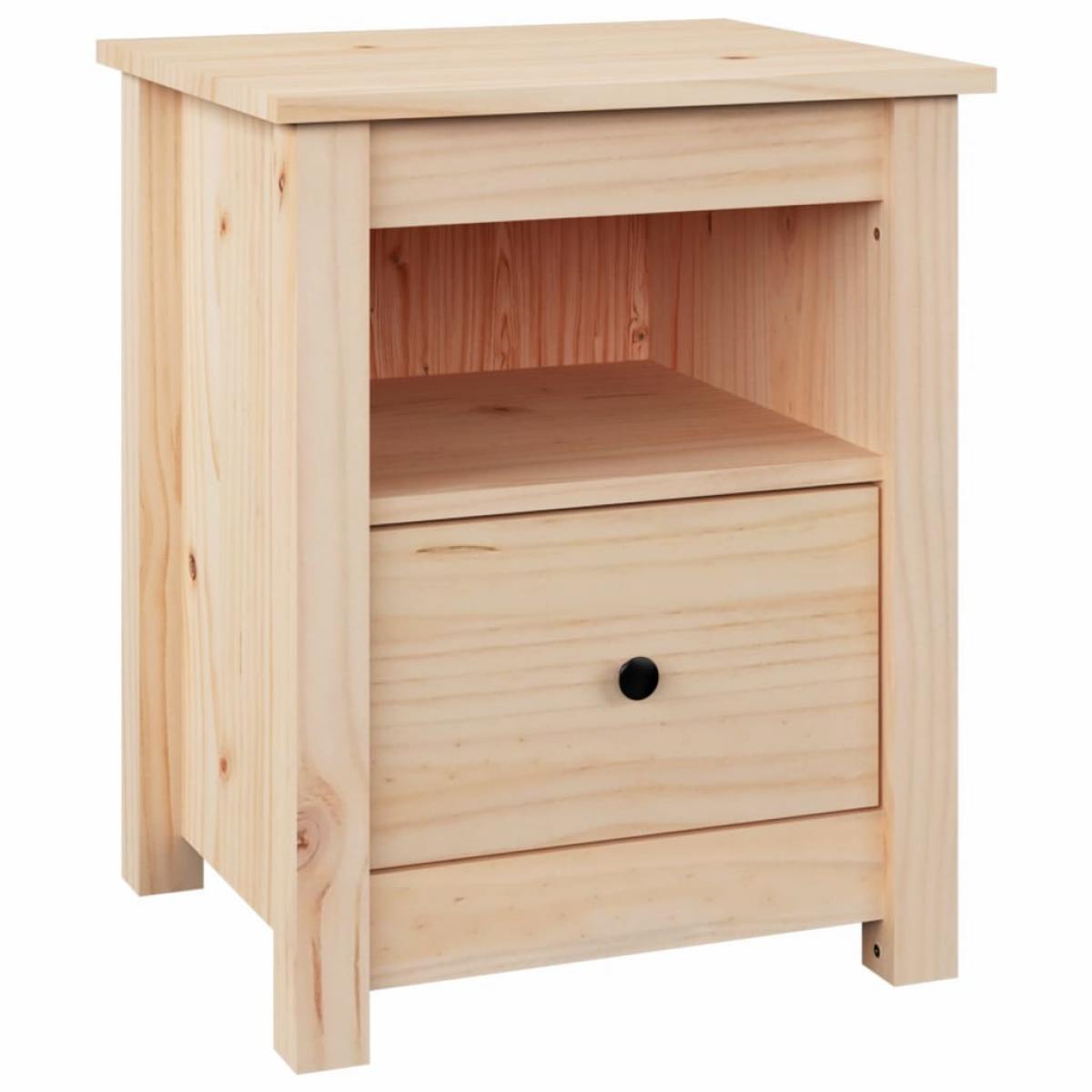Mesita de noche madera maciza de pino 40x35x49 cm