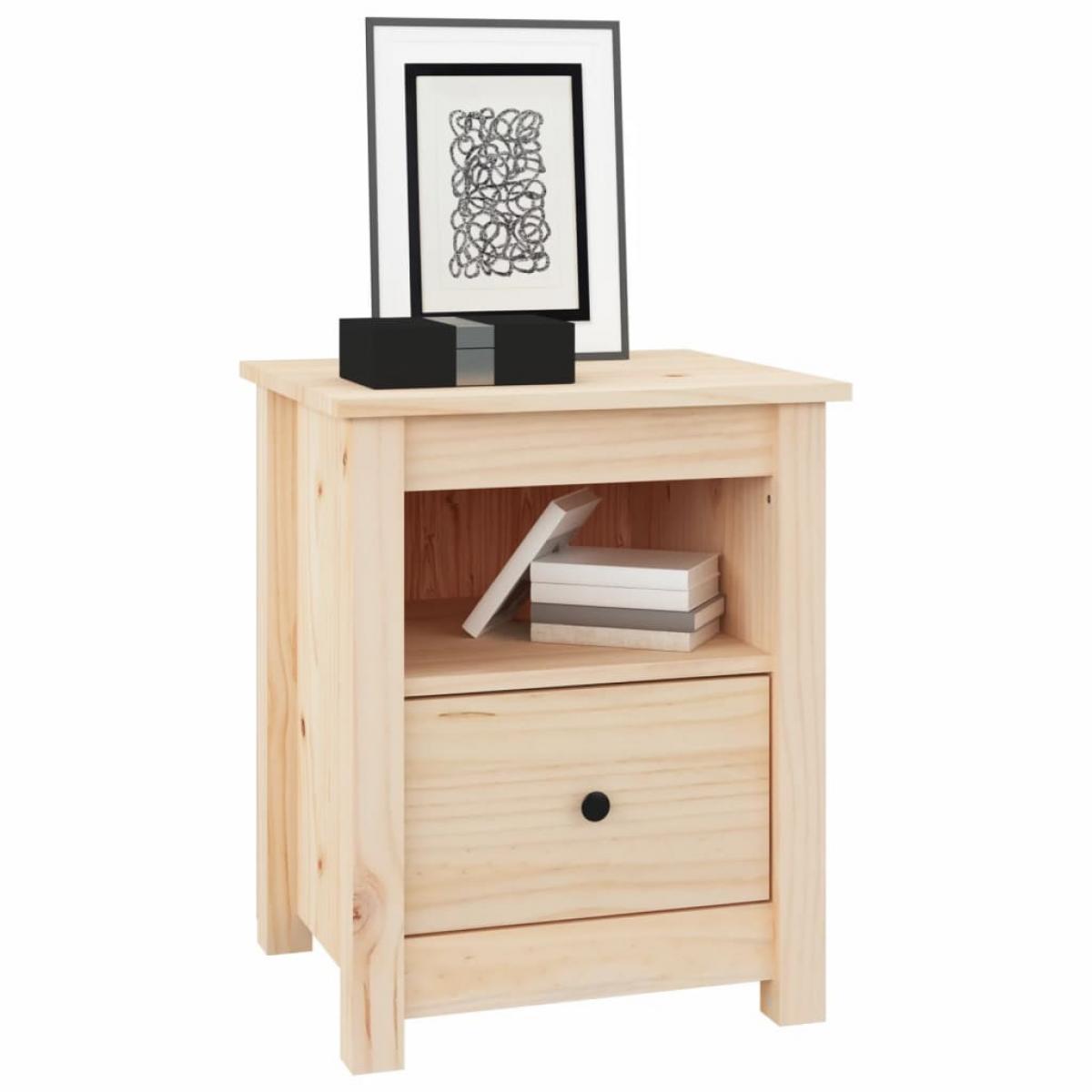 Mesita de noche madera maciza de pino 40x35x49 cm