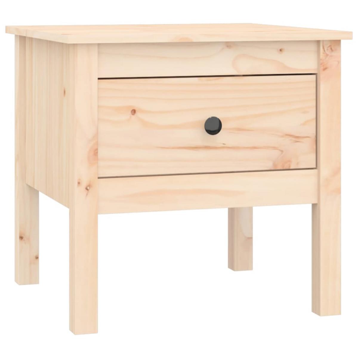Mesa auxiliar 2 unidades de madera maciza de pino 50x50x49 cm