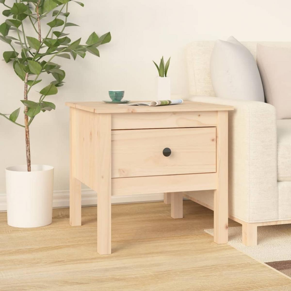 Mesa auxiliar 2 unidades de madera maciza de pino 50x50x49 cm